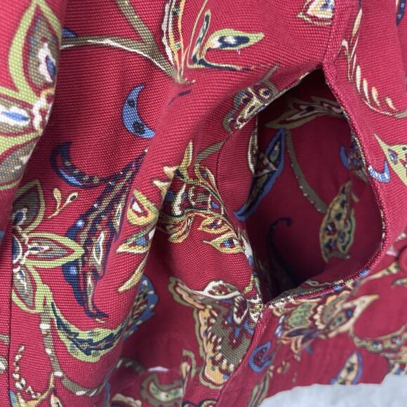 Vtg Appleseeds Women's P/L Burgundy Paisley Corduroy Shacket Boho Twee Phoebe - Picture 6 of 15